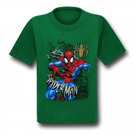 Spiderman Foe Escape Green Kids T-Shirt