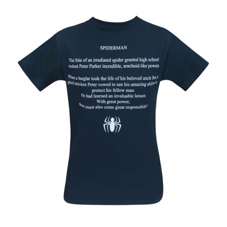 Spiderman Webbed Image and Bio Men's T-Shirt