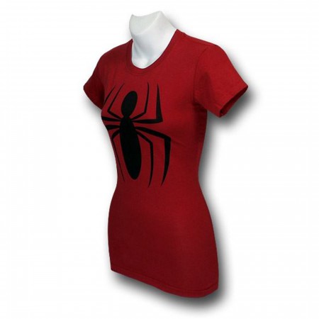 Spiderman Jr Womens Distressed Symbol T-Shirt