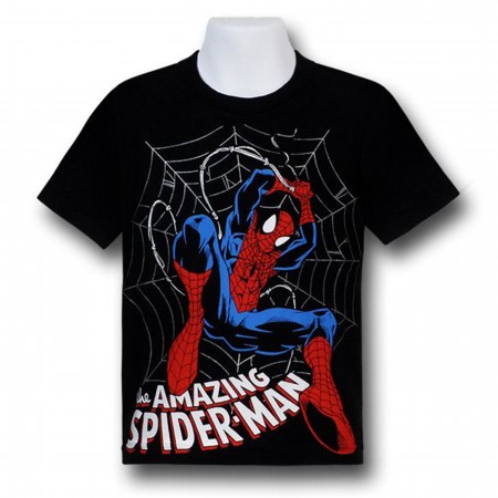 Spiderman Kids Black Amazing Swing T-Shirt