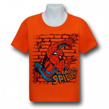 Spiderman Upwards Crawl Gold Kids T-Shirt