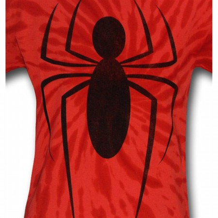 Spiderman Tie-Dye Symbol Red T-Shirt
