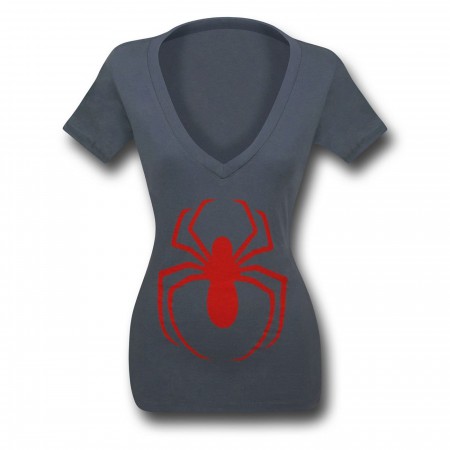 Amazing Spiderman V-Neck Women's Grey 30 Single T-Shirt