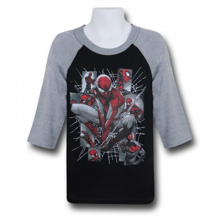 Spiderman Boxes Kids Baseball T-Shirt