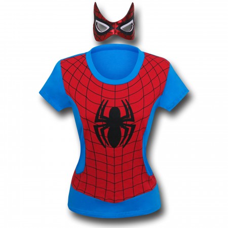 Spiderman Women's Costume T-Shirt w/ Mask