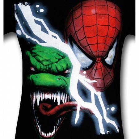 Spider-Man Vs Lizard Lightning Split T-Shirt