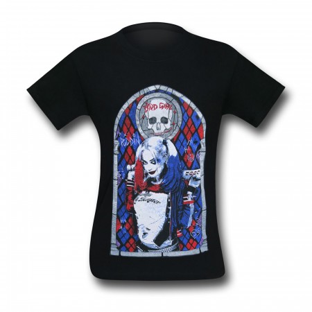 Suicide Squad Harley Quinn Stained Glass Men's T-Shirt