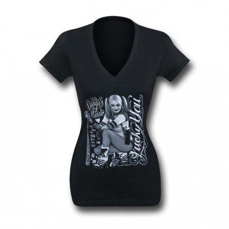 Suicide Squad Harley Quinn Lucky Women's V-Neck T-Shirt