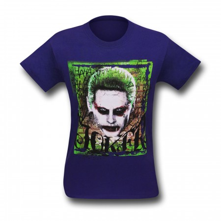 Suicide Squad Joker on Purple Men's T-Shirt