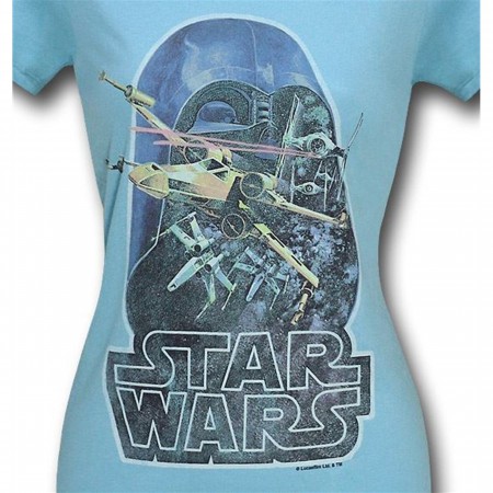 Star Wars Retro Poster Jr Womens Junk Food T-Shirt