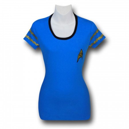 Star Trek Women's Science Uniform Ringer T-Shirt