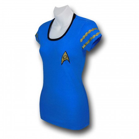 Star Trek Women's Science Uniform Ringer T-Shirt