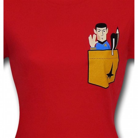 Star Trek Spock Pocket Red Women's T-Shirt