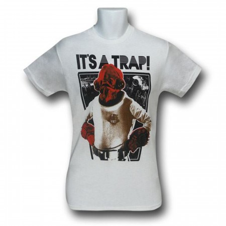 Star Wars Admiral Ackbar It's A TRAP! White T-Shirt
