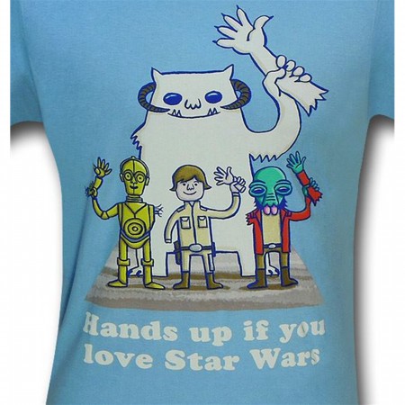 Star Wars Hands Up Light Blue 30 Single T-Shirt