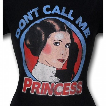 Leia Don't Call Me Circle Distressed Jr Womens T-Shirt