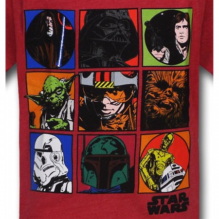 Star Wars Kids Character Boxes Red Decco T-Shirt