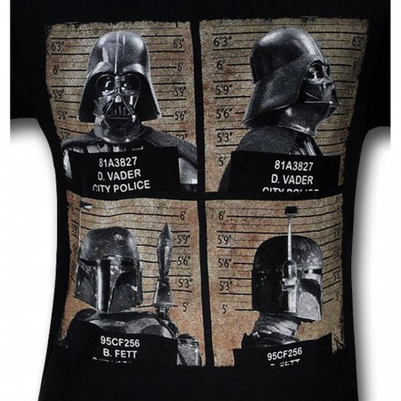Star Wars Vader and Fett Mug Shots T-Shirt