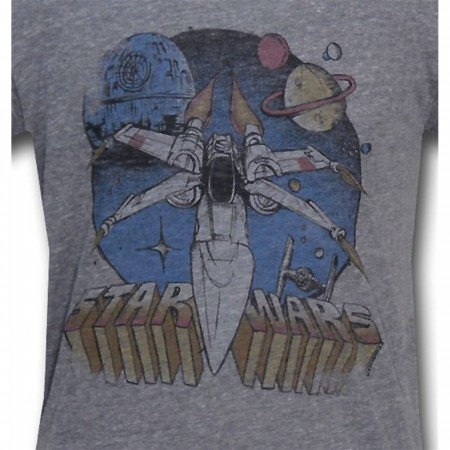 Star Wars X-Wing Sketch Junk Food Ringer T-Shirt