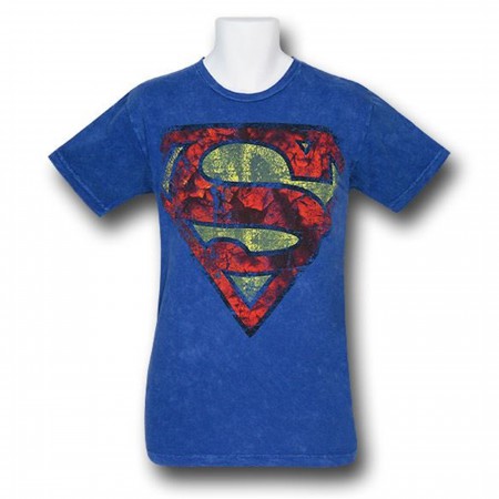 Superman Acid Wash Symbol T-Shirt