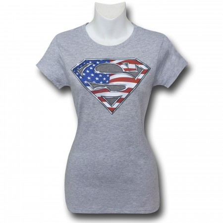 Superman American Flag Women's T-Shirt