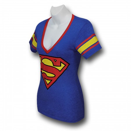 Superman Athletic Deep V-Neck Women's T-Shirt