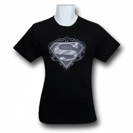 Superman Biker Metal Logo T-Shirt