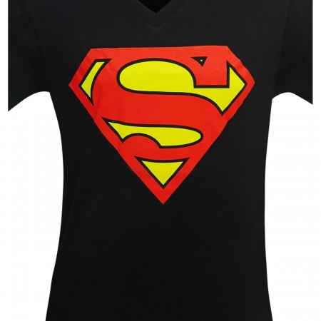 Superman Black Men's V-Neck T-Shirt