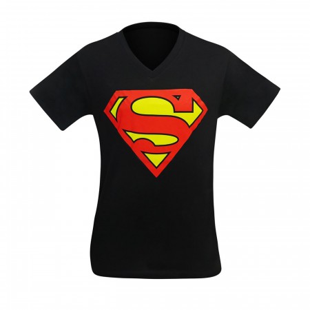 Superman Black Men's V-Neck T-Shirt