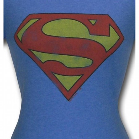 Superman Distressed Symbol Juniors Junk Food T-Shirt