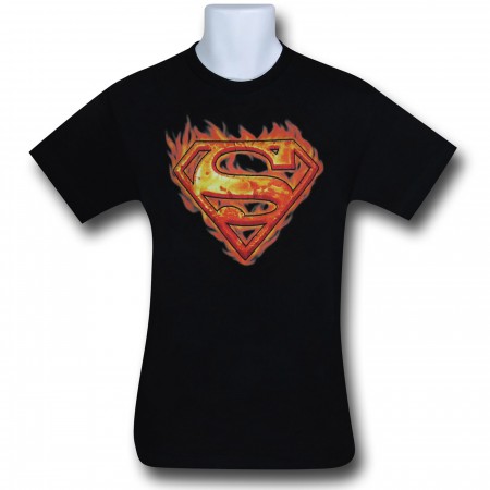 Superman Logo Flames T-Shirt