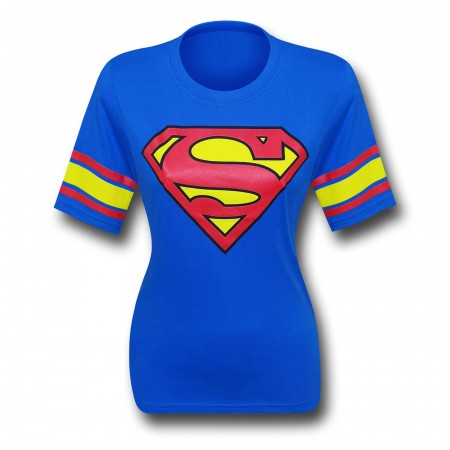 Supergirl Symbol Blue Athletic Women's T-Shirt