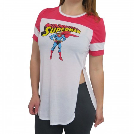 Superman Women's Side Split Football Tunic T-Shirt