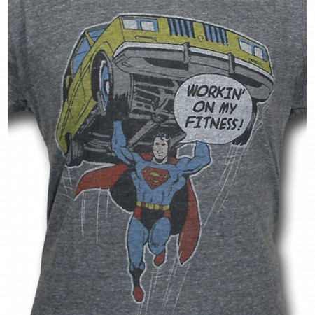 Superman Workin' On Fitness Junk Food T-Shirt