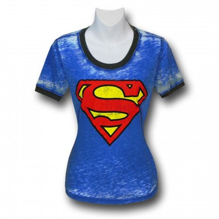 Superman Women's Hippie Ringer T-Shirt