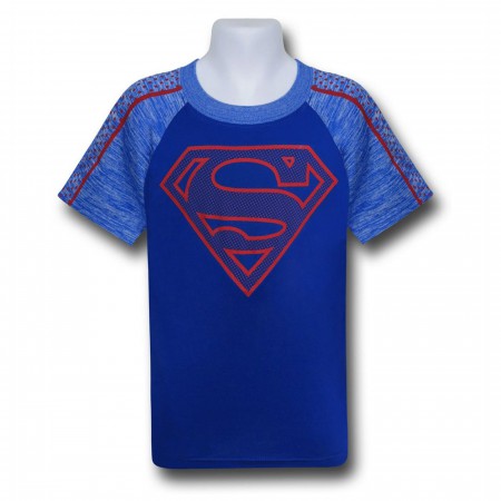 Superman Kids Symbol on Blue Space Dye T-Shirt