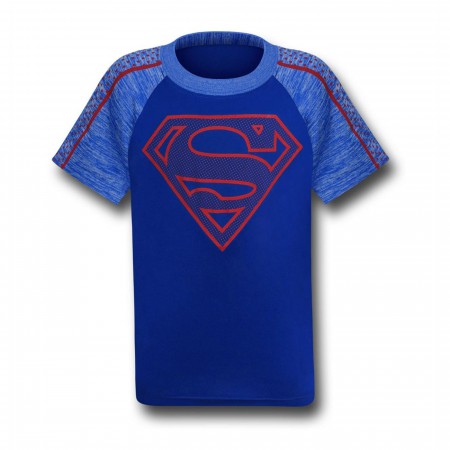 Superman Kids Symbol on Blue Space Dye T-Shirt