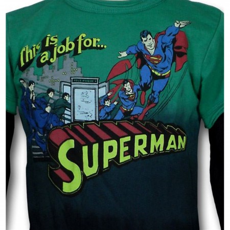 Superman Kids 30 Single Job Long Sleeve T-Shirt