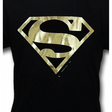 Superman Gold Metalix Symbol Youth T-Shirt