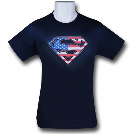 Superman Kids Navy Flag Symbol T-Shirt