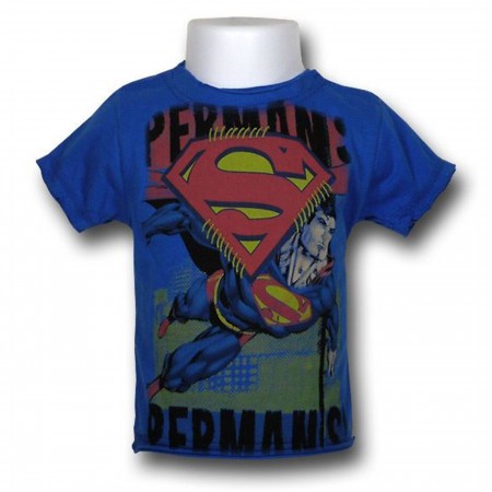 Superman Kids Stitched Shield 30 Single T-Shirt