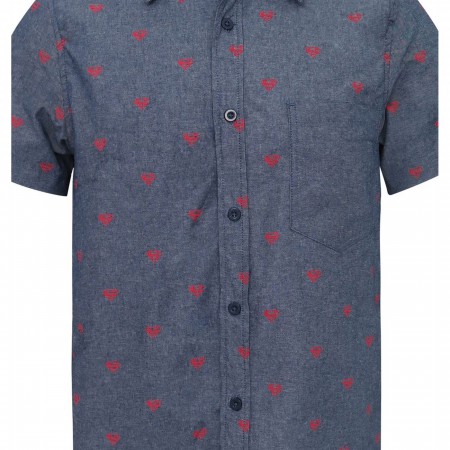 Superman Logo Men's Woven Button Down Shirt