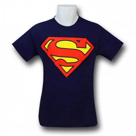 The Superman Symbol T-Shirt on Navy Blue