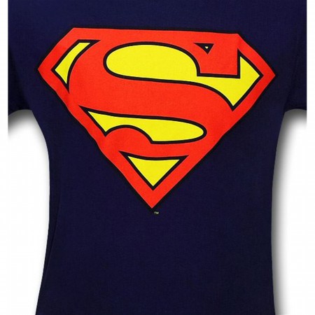 Superman Symbol T-Shirt on Navy Blue