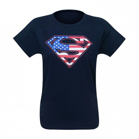 Superman Navy Flag Women's T-Shirt