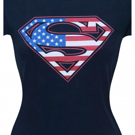 Superman Navy Flag Women's T-Shirt