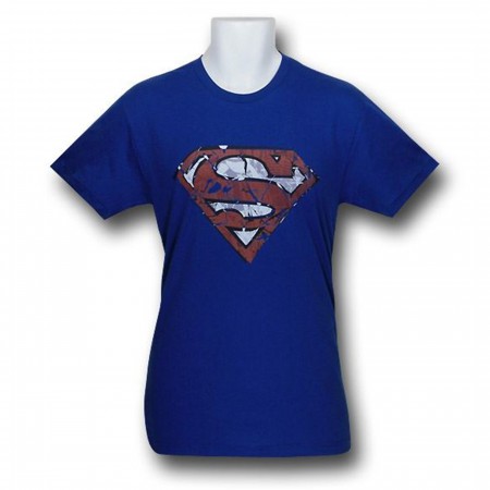 Superman Shredded Symbol 30 Single T-Shirt