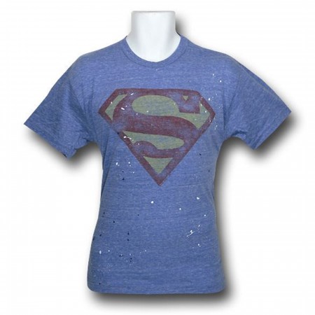 Superman Paint Splatter Logo Junk Food T-Shirt