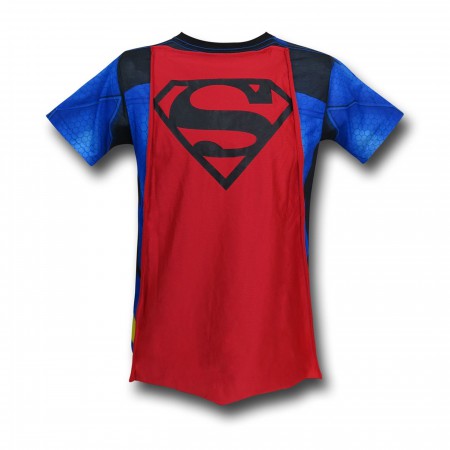 Superman Suit-Up Sublimated Caped Costume Kids T-Shirt