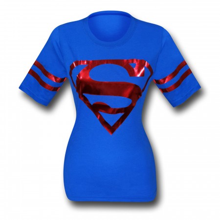 Supergirl Red Foil Women's Athletic T-Shirt